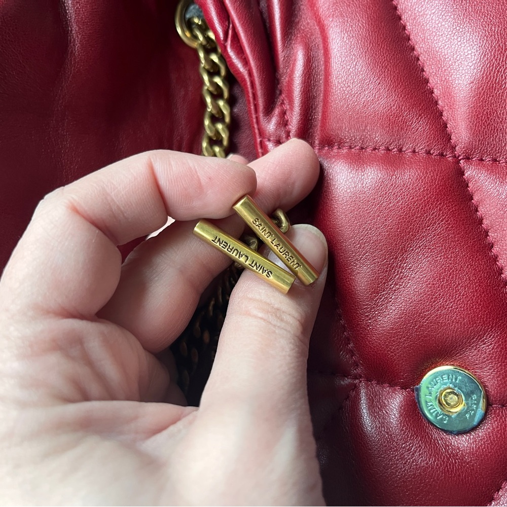 Authentic Yves Saint Laurent mini Loulou red puffer bag - Picture 3 of 14